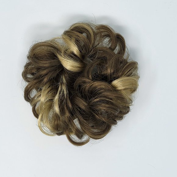 Curly Messy Hair Bun, Synthetic Hair Scrunchie, Hair Bun Pony Tail - Picture 1 of 4
